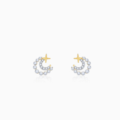 Gold Lunar Charm Lab Grown Diamond Earrings
