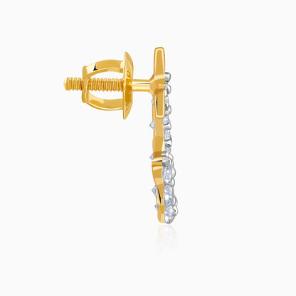 Gold Lunar Charm Lab Grown Diamond Earrings