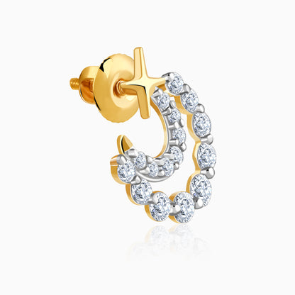 Gold Lunar Charm Lab Grown Diamond Earrings