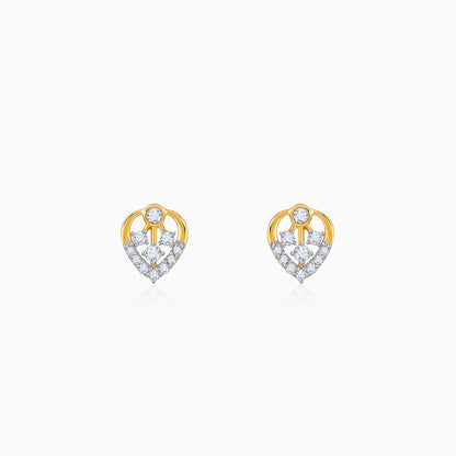 Gold Sleek Leaf Lab Grown Diamond Studs