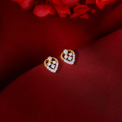 Gold Sleek Leaf Lab Grown Diamond Studs