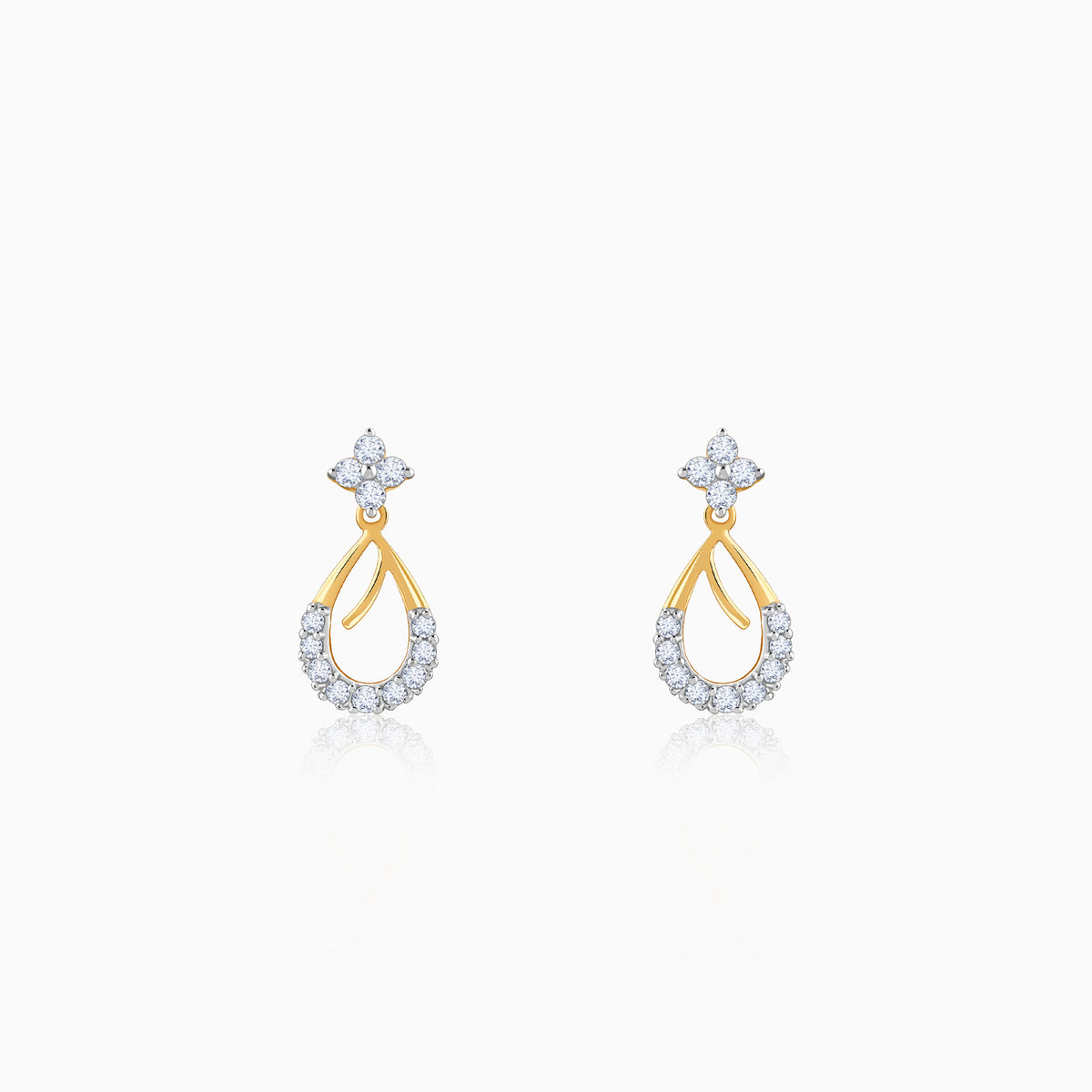 Gold Raindrop Lab Grown Diamond Earrings