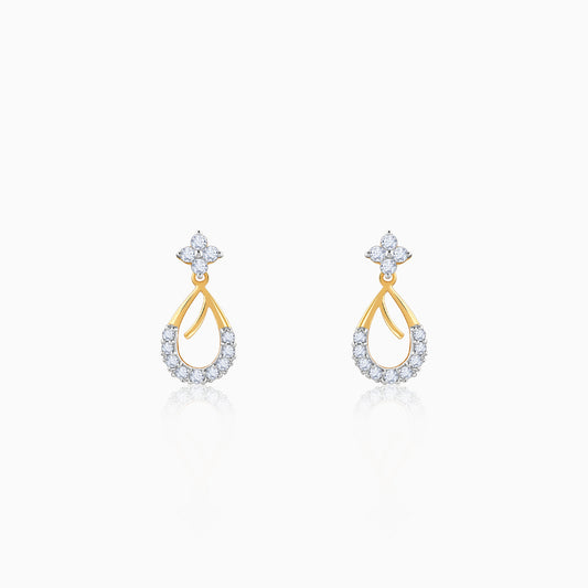 Gold Raindrop Lab Grown Diamond Earrings