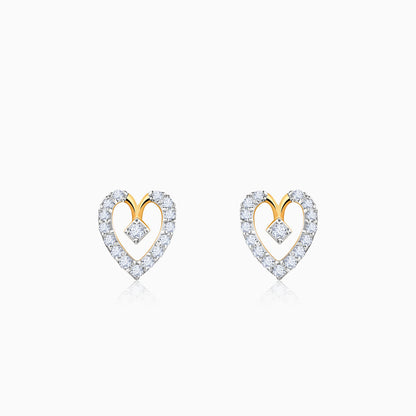 Gold Love Note Lab Grown Diamond Stud Earrings
