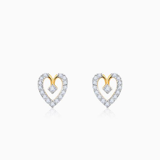 Gold Love Note Lab Grown Diamond Stud Earrings
