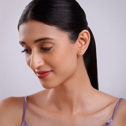 Gold Love Note Lab Grown Diamond Stud Earrings