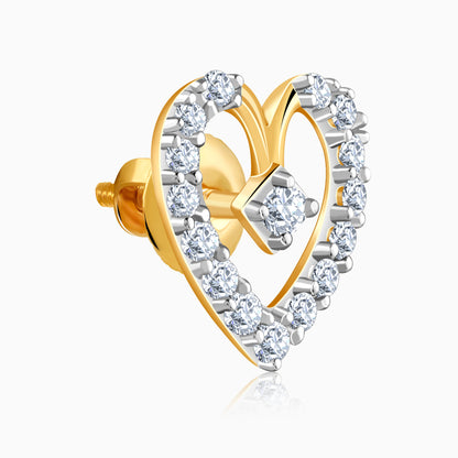 Gold Love Note Lab Grown Diamond Stud Earrings