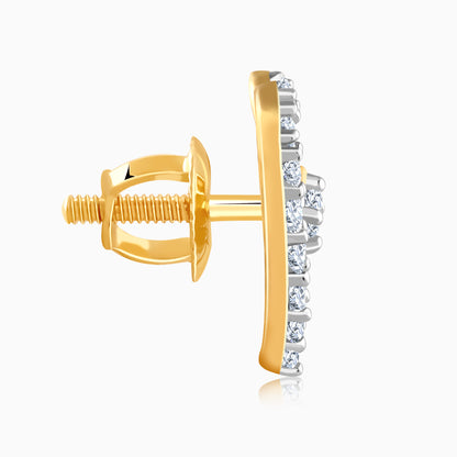 Gold Love Note Lab Grown Diamond Stud Earrings