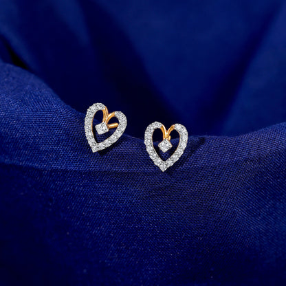 Gold Love Note Lab Grown Diamond Stud Earrings