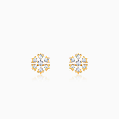 Gold Bloom Bliss Lab Grown Diamond Stud Earrings