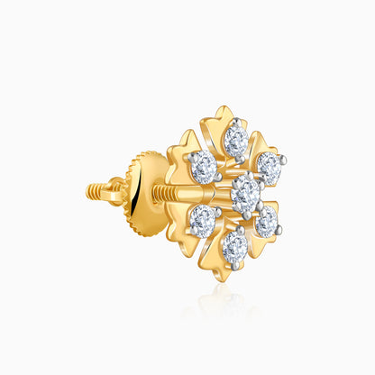 Gold Bloom Bliss Lab Grown Diamond Stud Earrings
