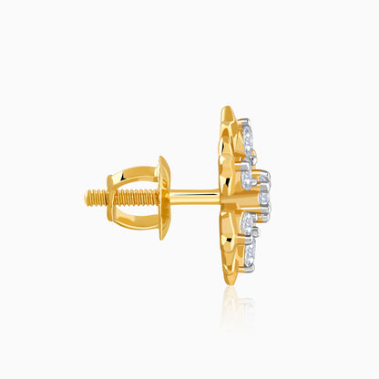 Gold Bloom Bliss Lab Grown Diamond Stud Earrings