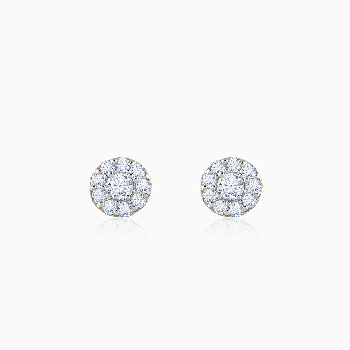 Gold Dayglow Lab Grown Diamond Stud Earrings