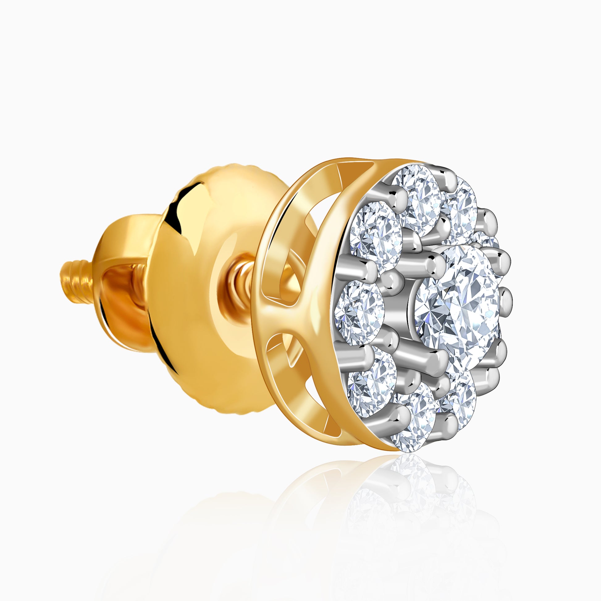 Gold Dayglow Lab Grown Diamond Stud Earrings