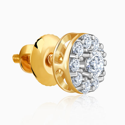 Gold Dayglow Lab Grown Diamond Stud Earrings