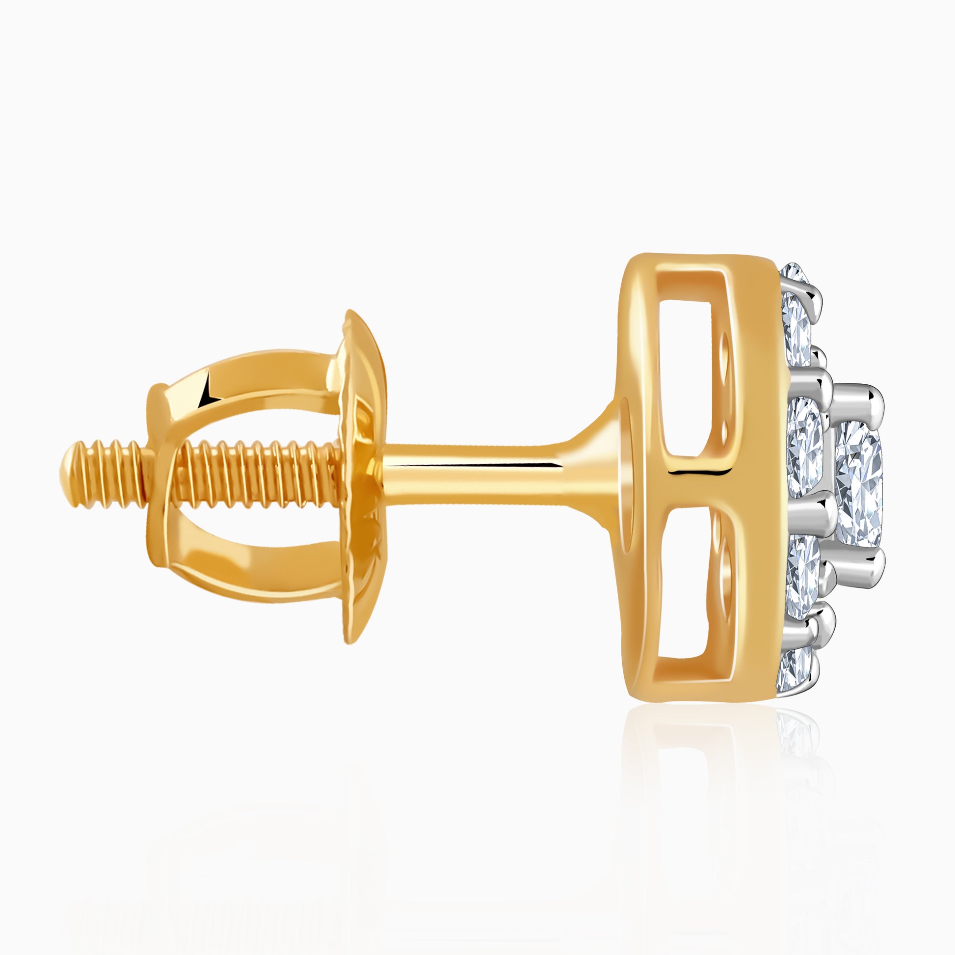 Gold Dayglow Lab Grown Diamond Stud Earrings