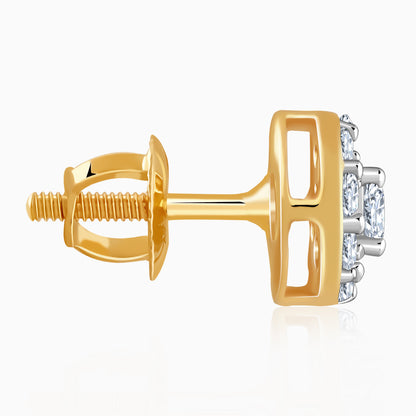 Gold Dayglow Lab Grown Diamond Stud Earrings