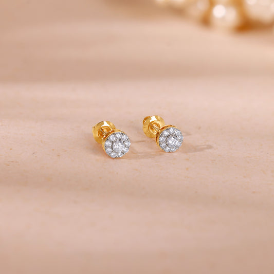 Gold Dayglow Lab Grown Diamond Stud Earrings