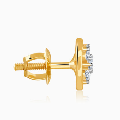 Gold Circle of Cross Lab Grown Diamond Studs