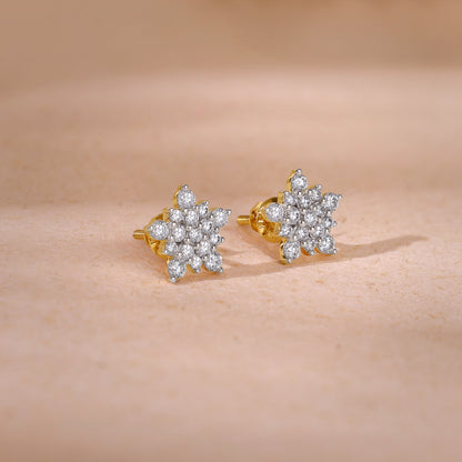 Gold Snowkiss Lab Grown Diamond Stud Earrings