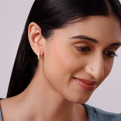 Gold Solaris Spark Lab Grown Diamond Hoop Earrings