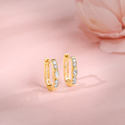 Gold Solaris Spark Lab Grown Diamond Hoop Earrings