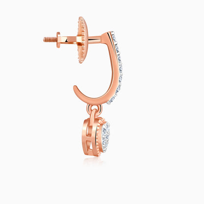 Rose Gold Love Dose Lab Grown Diamond Hoop Earrings