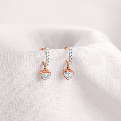 Rose Gold Love Dose Lab Grown Diamond Hoop Earrings