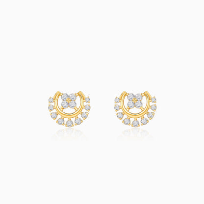 Gold Half Moon Lab Grown Diamond Studs