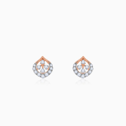 Rose Gold Dazzle Duo Diamond Studs
