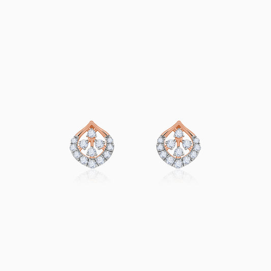 Rose Gold Dazzle Duo Diamond Studs