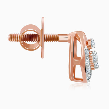Rose Gold Dazzle Duo Diamond Studs