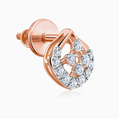 Rose Gold Dazzle Duo Diamond Studs
