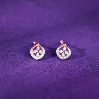 Rose Gold Dazzle Duo Diamond Studs