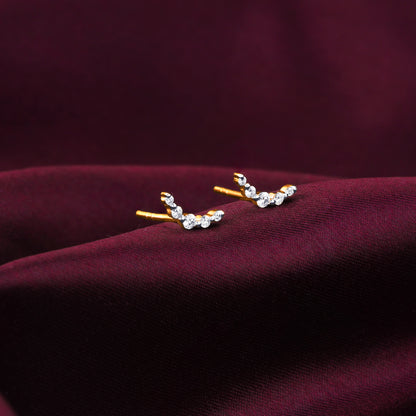 Gold Arc of Beauty Diamond Earrings