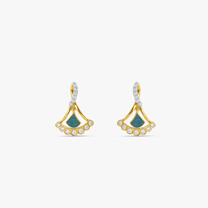 Gold Bellune Fan Lab Grown Diamond Earrings