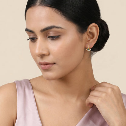 Gold Bellune Fan Lab Grown Diamond Earrings