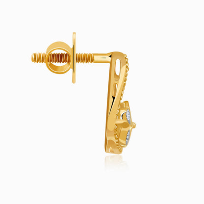 Gold Floral Bloom Lab Grown Diamond Earrings