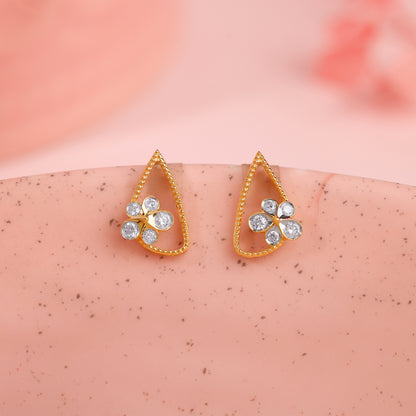 Gold Floral Bloom Lab Grown Diamond Earrings