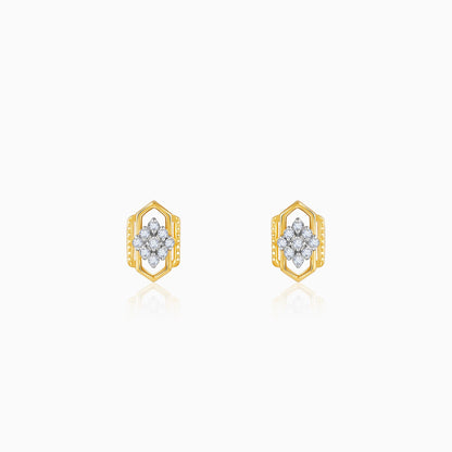 Gold Aurora Kiss Lab Grown Diamond Stud Earrings