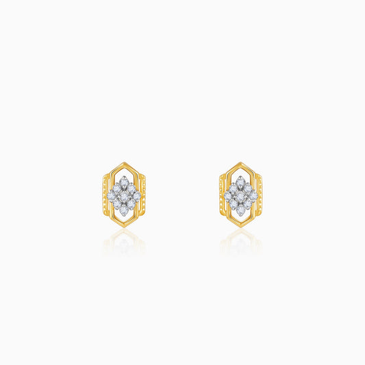 Gold Aurora Kiss Lab Grown Diamond Stud Earrings