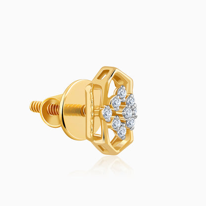 Gold Aurora Kiss Lab Grown Diamond Stud Earrings