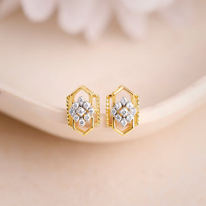 Gold Aurora Kiss Lab Grown Diamond Stud Earrings