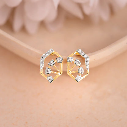 Gold Gilded Dew Lab Grown Diamond Stud Earrings