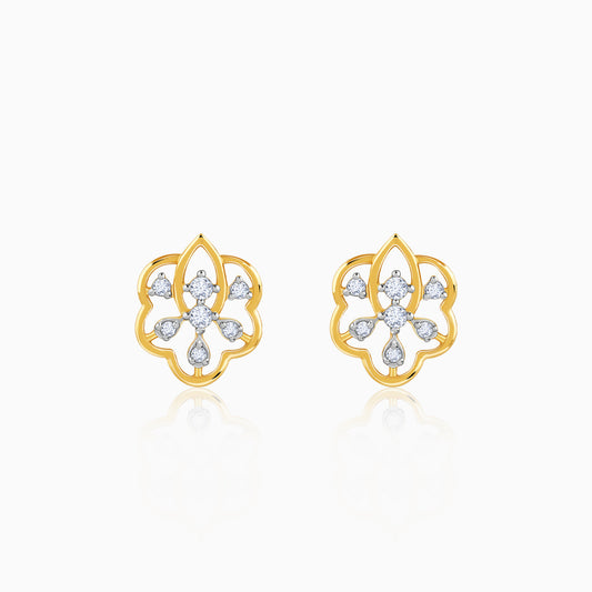 Gold Elvara Lab Grown Diamonds Stud Earrings