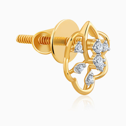 Gold Elvara Lab Grown Diamonds Stud Earrings
