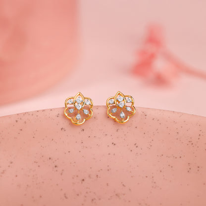 Gold Elvara Lab Grown Diamonds Stud Earrings