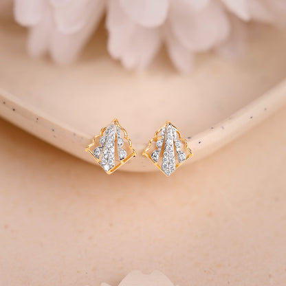 Gold Minimal Lab Grown Diamond Stud Earrings