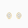 Gold Oval Lab Grown Diamond Stud Earrings