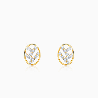 Gold Oval Lab Grown Diamond Stud Earrings